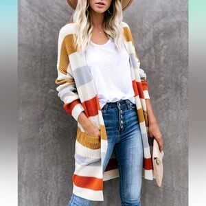 Source Unknown Multicolor Striped Cardigan